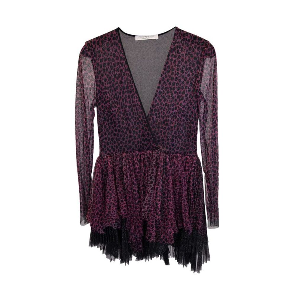 Philosophy Di Lorenzo Serafini Tulle Mini Dress in Pink Polyamide